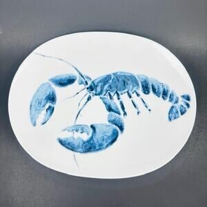 Studio Nova Lobster Blue Y0724 Porcelain Serving Platter White/Blue Nautical Sea